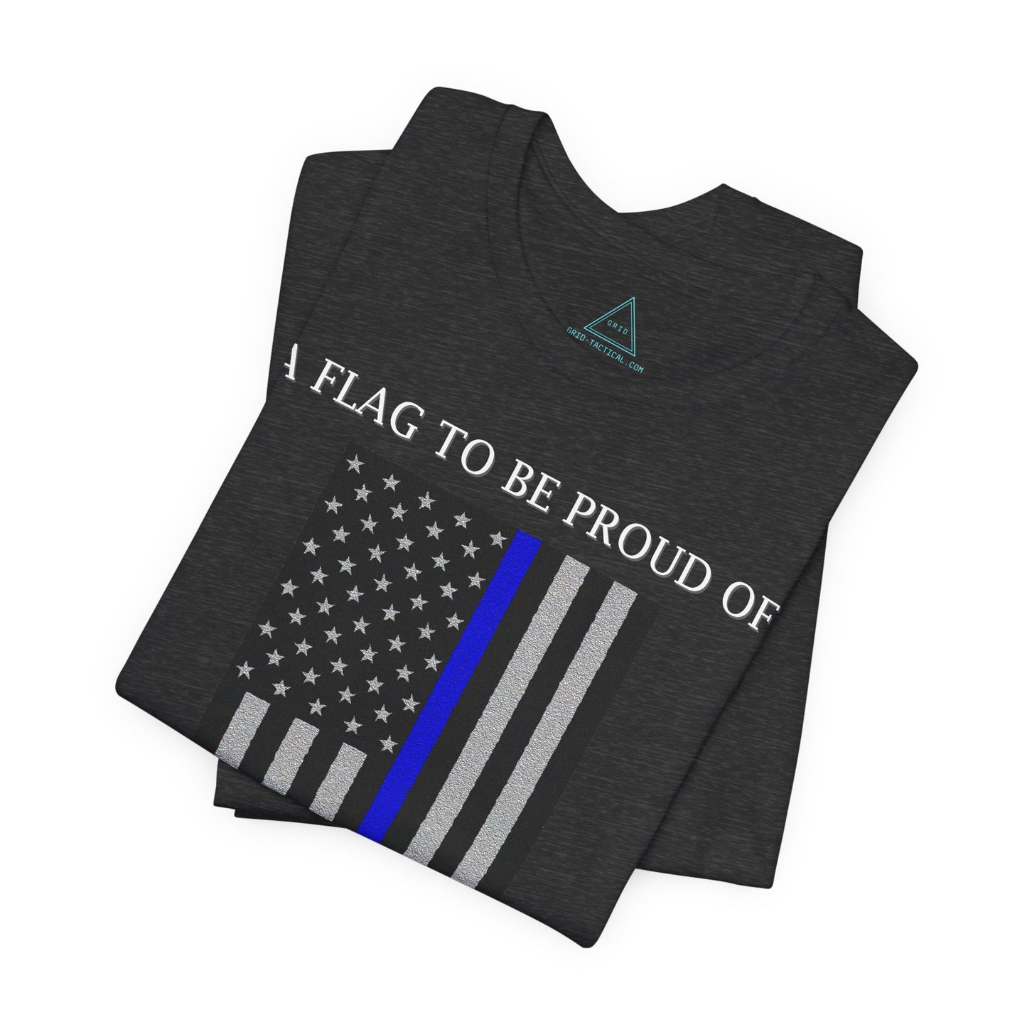 Pride Flag - Thin Blue Line Heather T-Shirt
