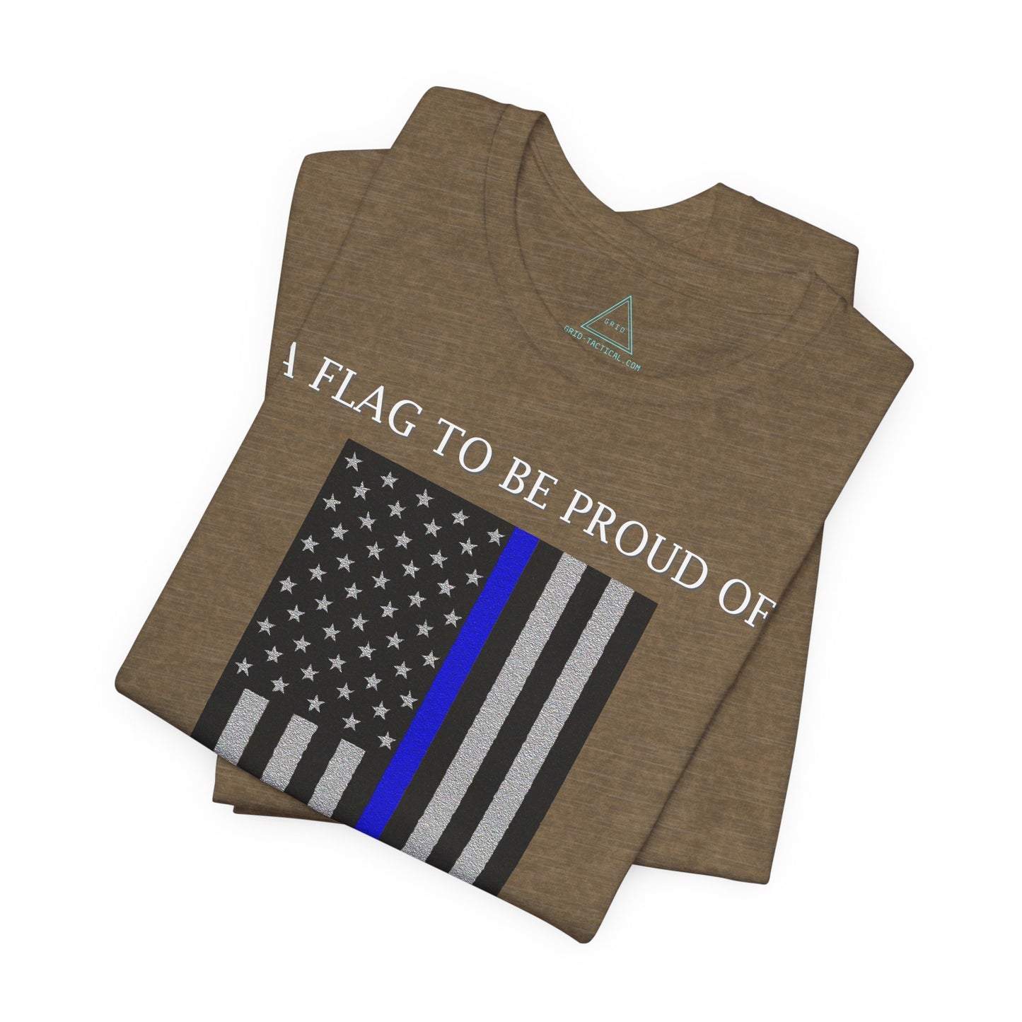 Pride Flag - Thin Blue Line Heather T-Shirt
