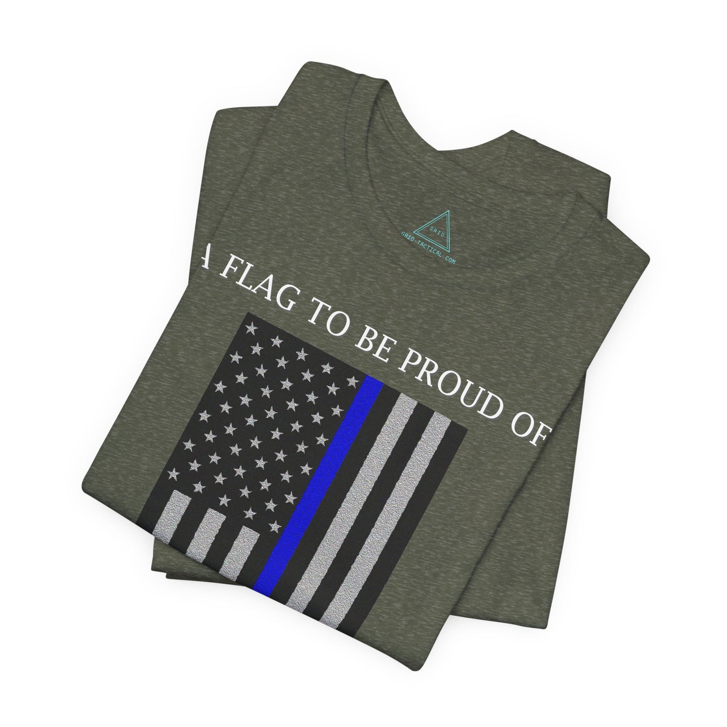 Pride Flag - Thin Blue Line Heather T-Shirt