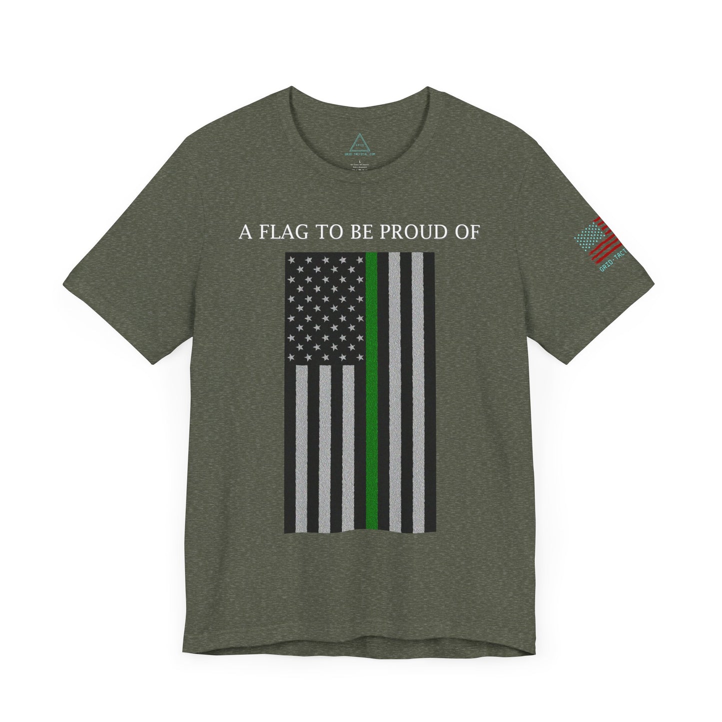 Pride Flag - Thin Green Line Heather T-Shirt