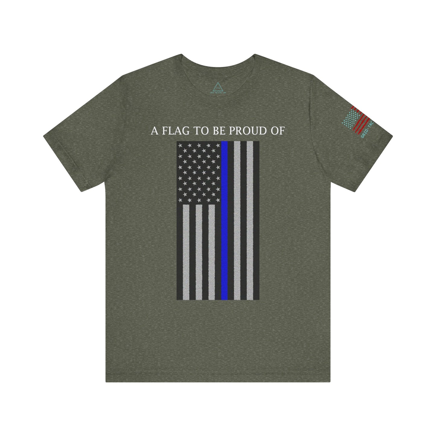 Pride Flag - Thin Blue Line Heather T-Shirt
