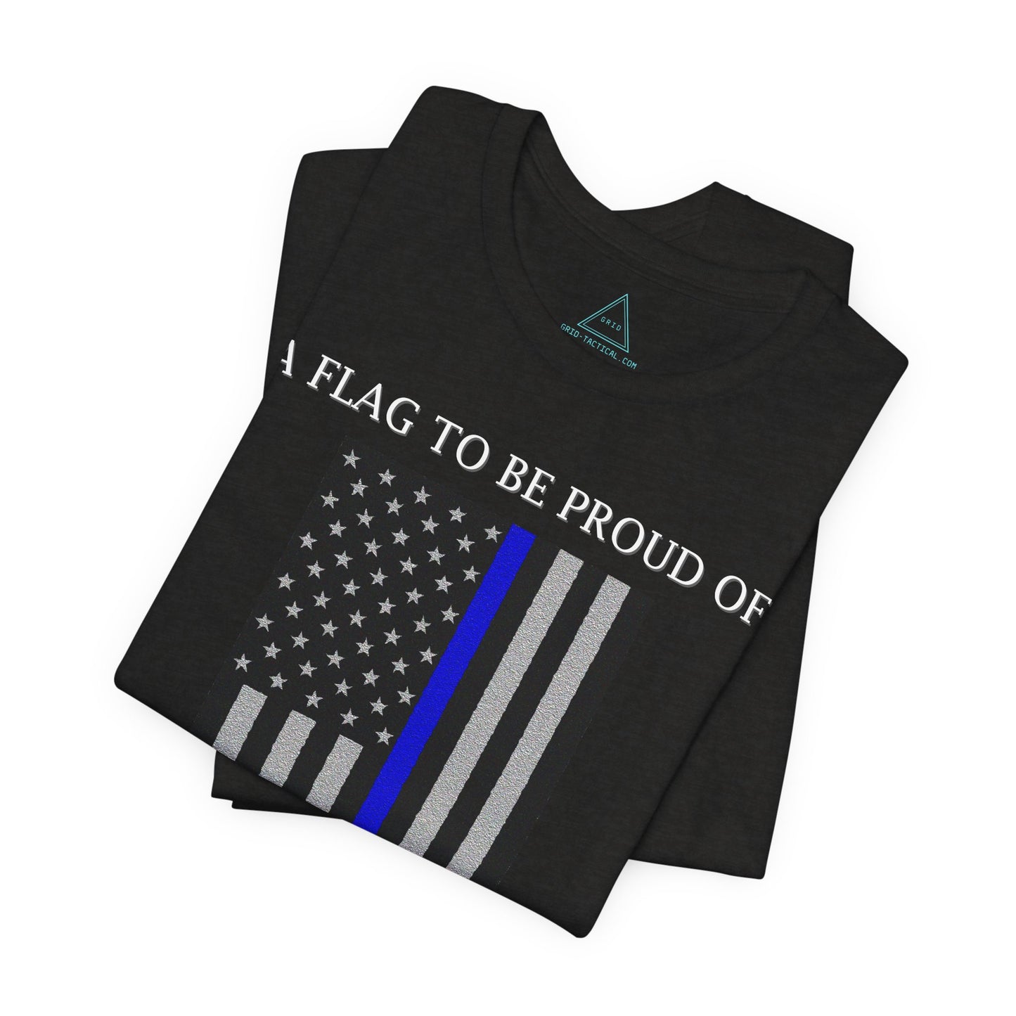 Pride Flag - Thin Blue Line Heather T-Shirt
