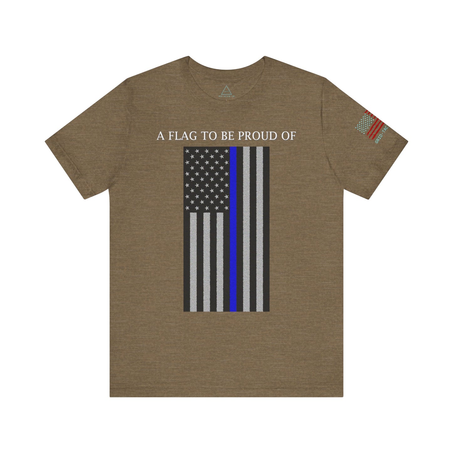 Pride Flag - Thin Blue Line Heather T-Shirt