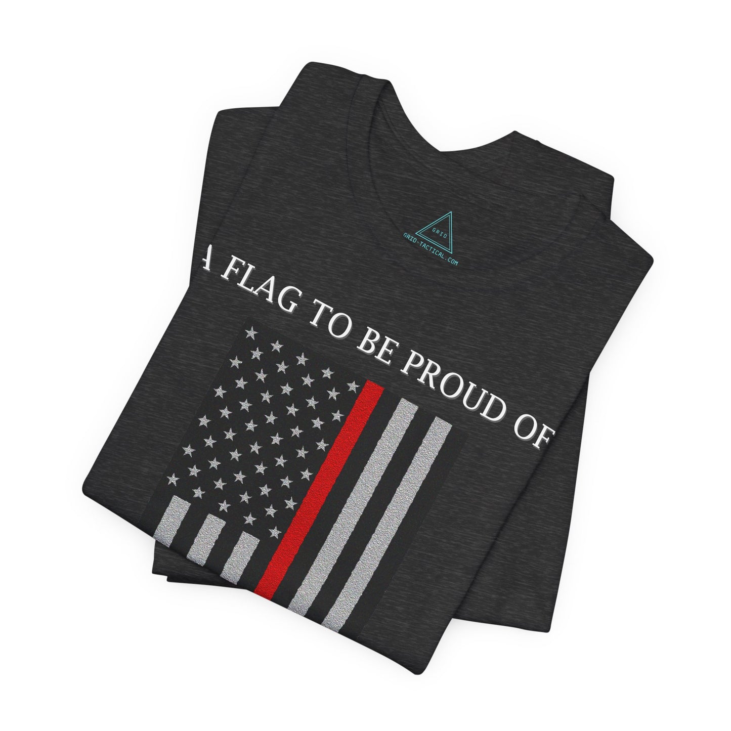 Pride Flag - Thin Red Line Heather T-Shirt