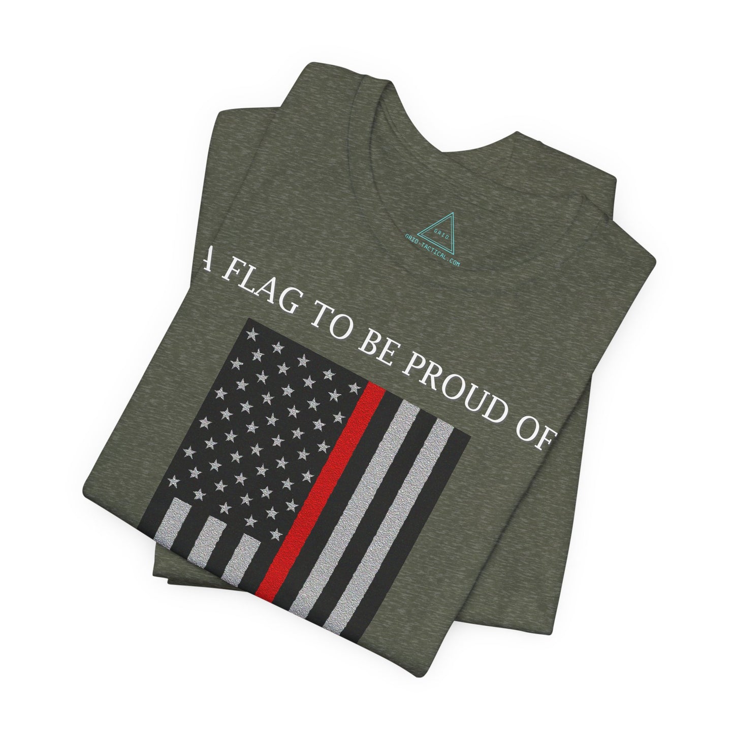 Pride Flag - Thin Red Line Heather T-Shirt