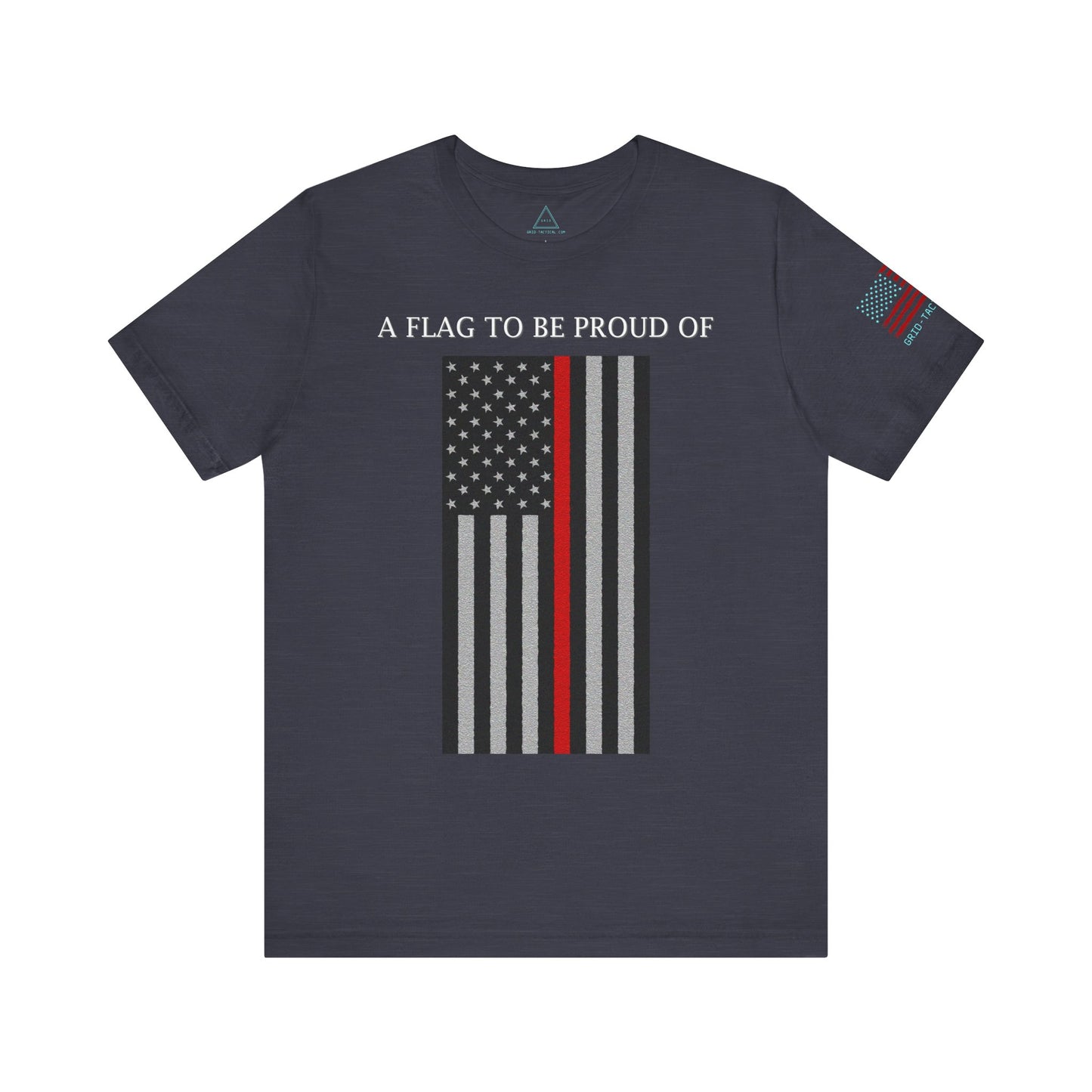 Pride Flag - Thin Red Line Heather T-Shirt