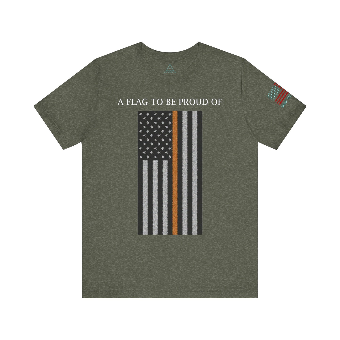 Pride Flag - Thin Orange Line Heather T-Shirt