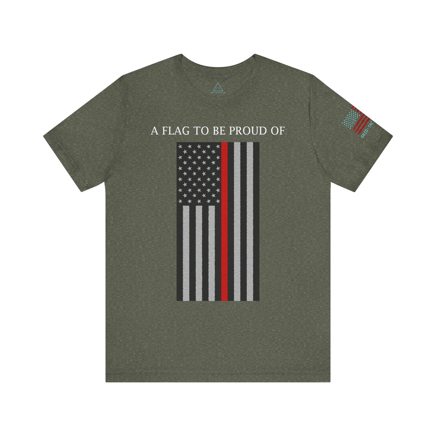 Pride Flag - Thin Red Line Heather T-Shirt