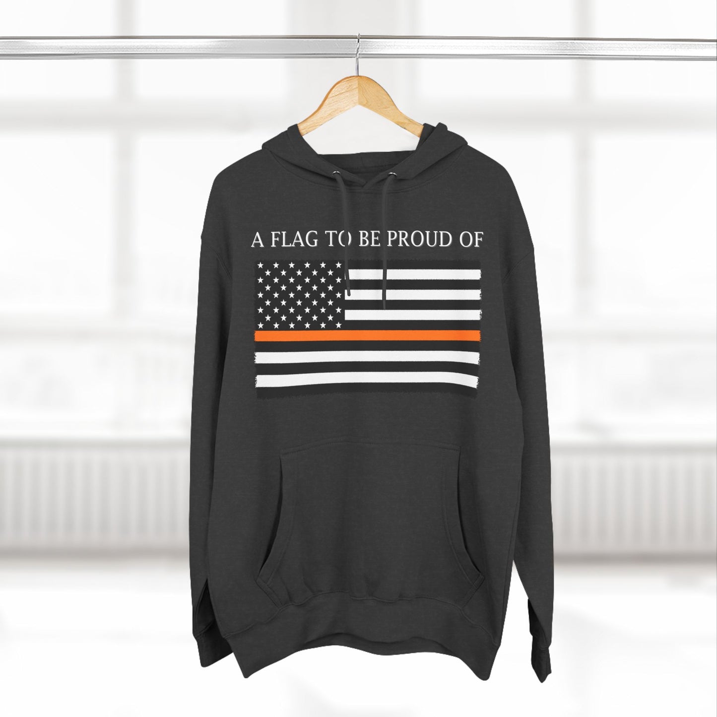 Pride Flag - Thin Orange Line Hoodie