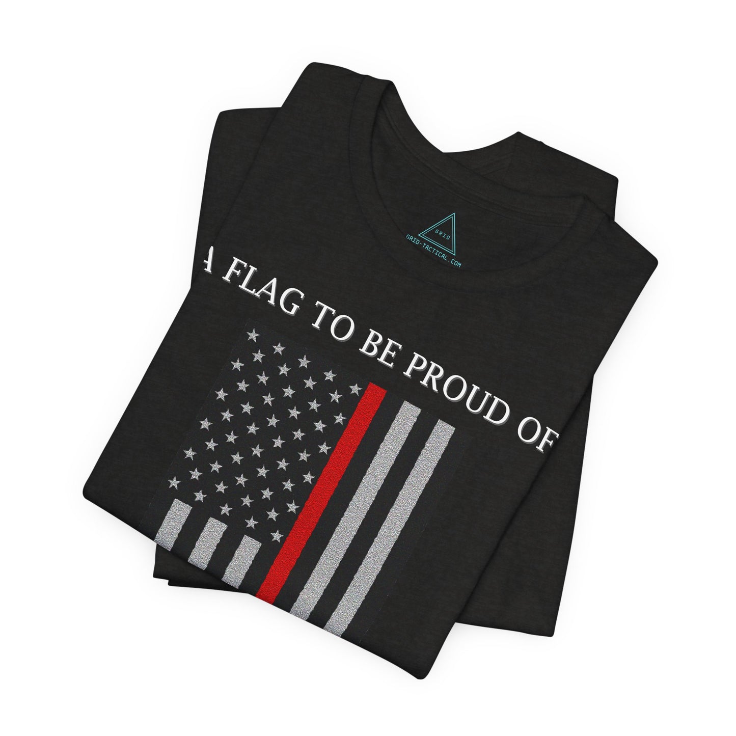 Pride Flag - Thin Red Line Heather T-Shirt