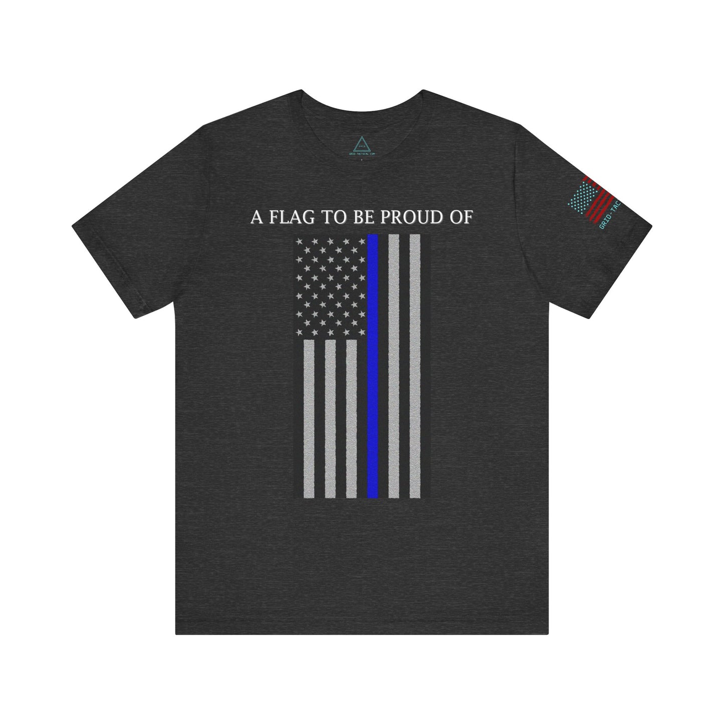 Pride Flag - Thin Blue Line Heather T-Shirt