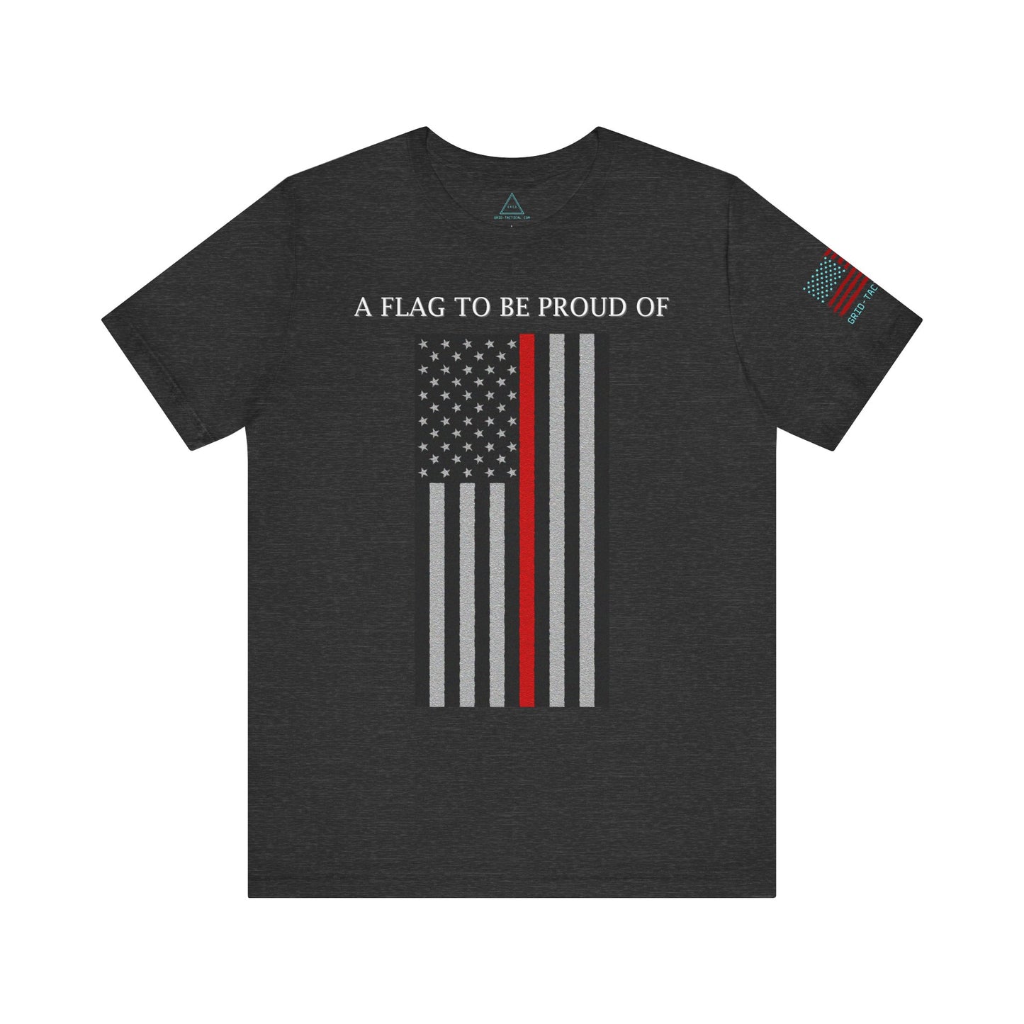 Pride Flag - Thin Red Line Heather T-Shirt