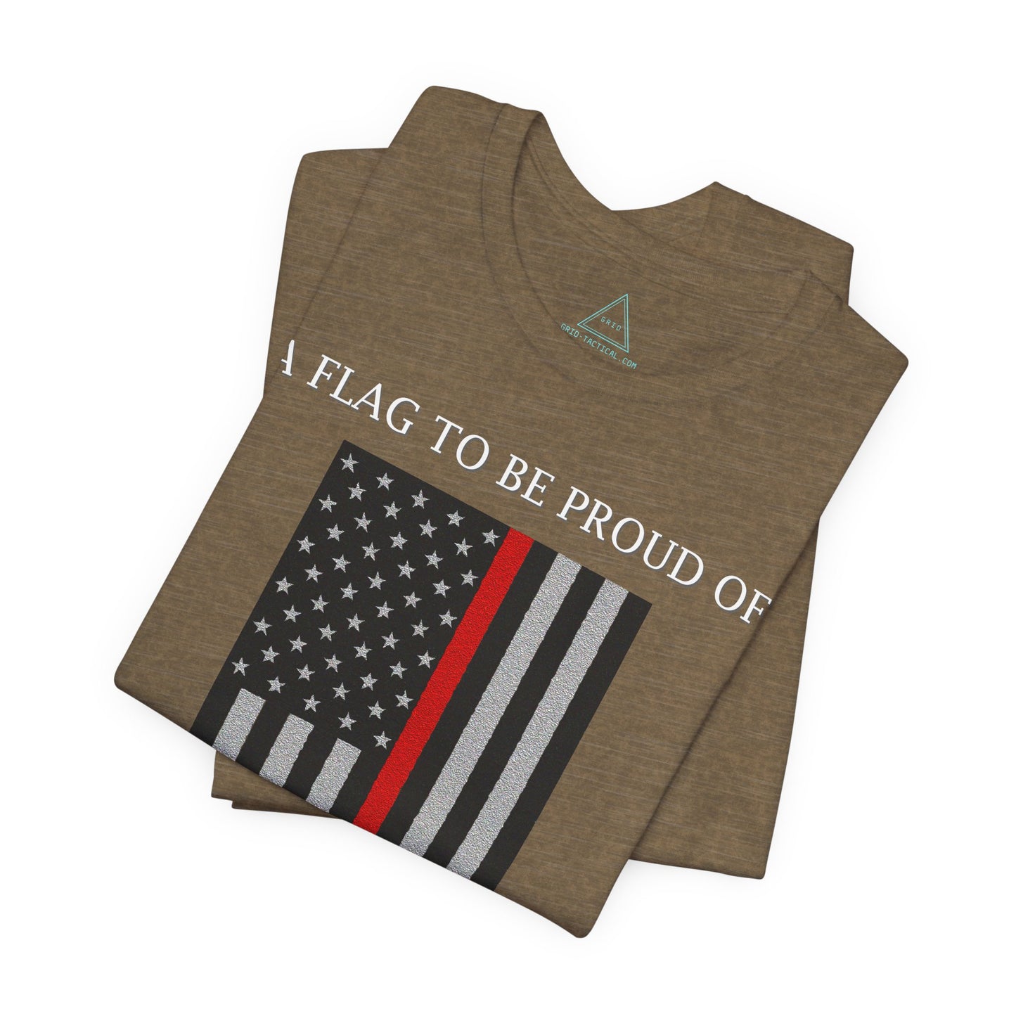 Pride Flag - Thin Red Line Heather T-Shirt